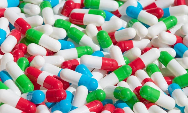 Raccolta Delle Capsule Colorate Con Medicinali — Foto Stock