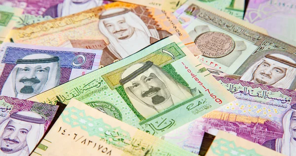 Collection Saudi Arabia Riyal Banknotes — Stock Photo, Image