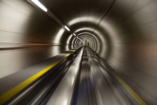 Going Trough Underground Tunnel Zurich Airport — Stock Photo, Image