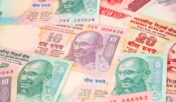 收集印度钞票的情况 — 图库照片