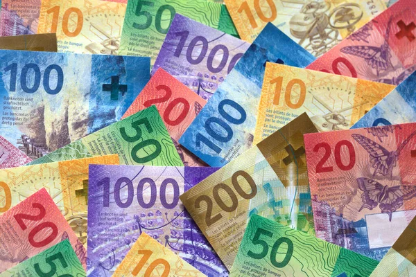 Collecte Des Nouveaux Billets Suisses Émis 2017 2020 — Photo