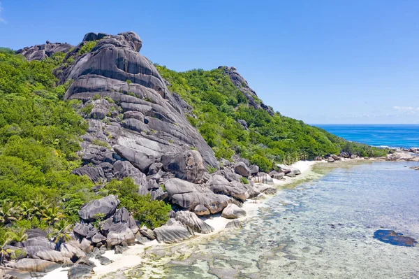 Famosa Spiaggia Anse Source Argent Sull Isola Digue Seychelles — Foto Stock