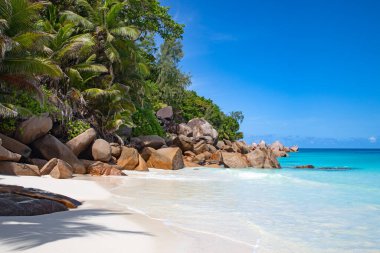 Famous Anse Georgette beach on the Praslin island, Seychelles
