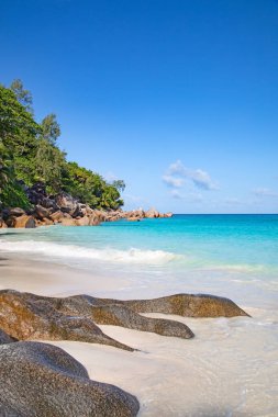 Famous Anse Georgette beach on the Praslin island, Seychelles