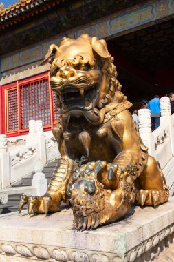 BEIJING, ÇİN - 14 Ekim 2017: Yasak Şehir (Saray Müzesi), Çin imparatorluk sarayı Ming hanedanlığından Qing hanedanlığının sonuna kadar (1420-1912)).