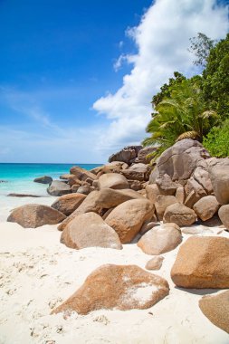 Famous Anse Georgette beach on the Praslin island, Seychelles