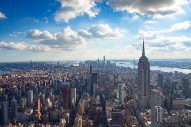 Manhattan 'ın havadan görünüşü, New York, Amerika Birleşik Devletleri