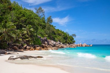 Famous Anse Georgette beach on the Praslin island, Seychelles