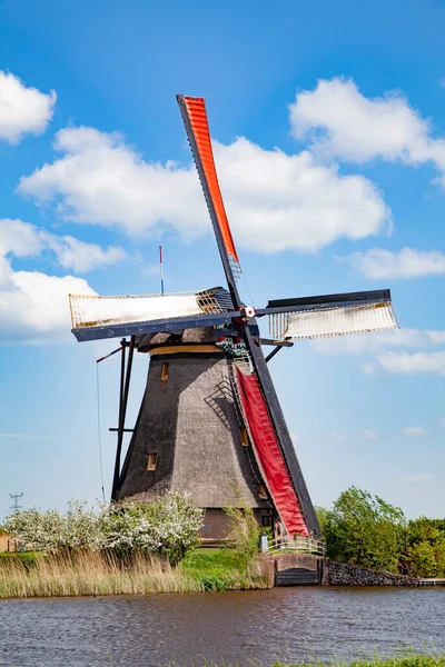 Molinos Viento Antiguos Cerca Kinderdijk Países Bajos —  Fotos de Stock
