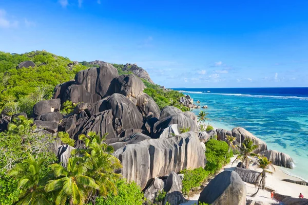 Famosa Playa Anse Source Argent Isla Digue Seychelles — Foto de Stock
