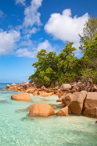 Famosa Praia Anse Lazio Ilha Praslin Seychelles — Fotografia de Stock