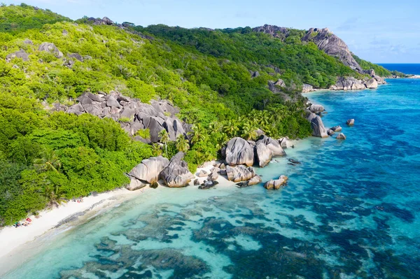 Знамените Джерело Анси Аргент Острові Діг Сейшельські Острови — стокове фото