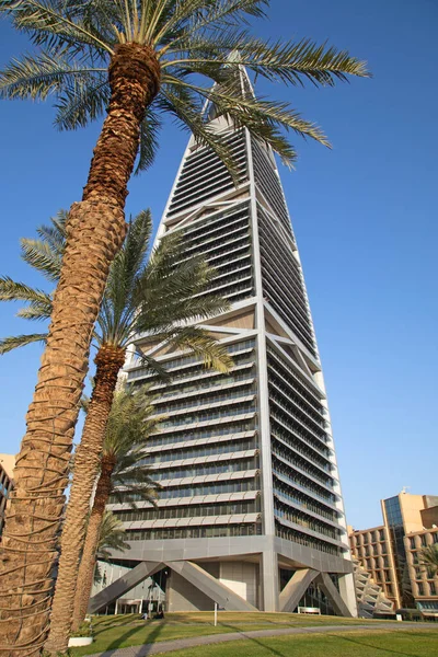 Riad Februar Sonnenuntergang Der Fassade Des Faisaliah Turms Februar 2023 — Stockfoto