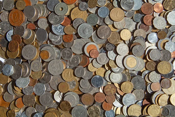 旧流通硬币的藏品 — 图库照片