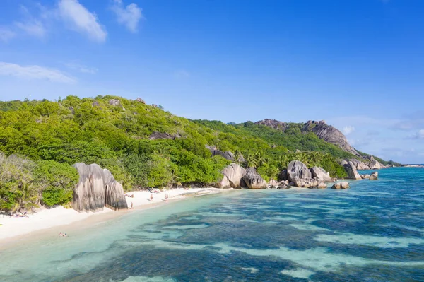 Famosa Playa Anse Source Argent Isla Digue Seychelles — Foto de Stock
