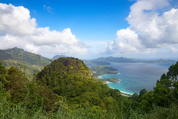 Vista Para Montanhas Ilha Mahe Seychelles — Fotografia de Stock
