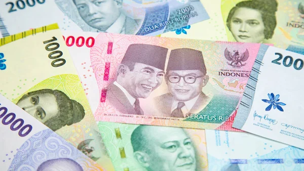Zbiór Banknotów Indonezyjskich 1000 50000 Rupii — Zdjęcie stockowe