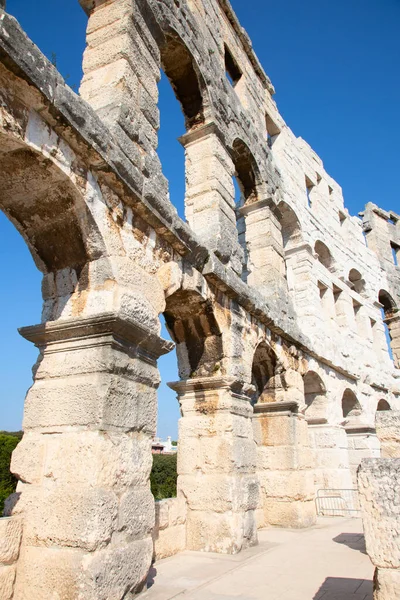 Ancient Roman Amphitheater Croatian City Pula Stock Image