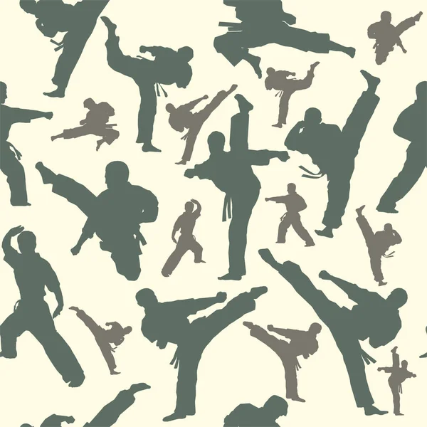 Original Seamless Texture Pattern Martial Arts Print Sports Equipment Fighters — ストックベクタ