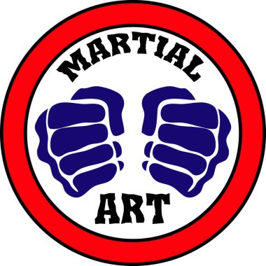 Martial art colored symbol, logo. Karate creative design emblem. Vector, EPS.
