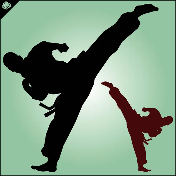 Simbol Color Arte Marcial Logotipo Karate Emblema Diseño Creativo — Archivo Imágenes Vectoriales