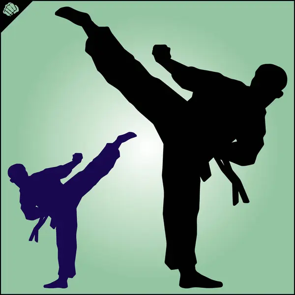 Krijgskunst Gekleurde Simbol Logo Karate Creatief Ontwerp Embleem — Stockvector