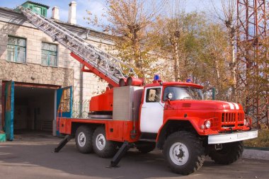 Russian Emergency Fire truck ZIL clipart