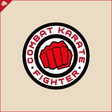 Kyokushin karatesi. Dövüş sanatları renkli sembol, logo yaratıcı tasarım amblemi.