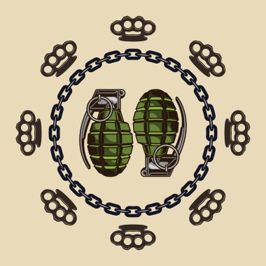 El bombası ve parmak eklemlerinin orijinal grafiği. Vektör illüstrasyonu