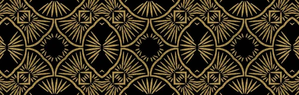 Elegante Diseño Banner Negro Dorado Estilo Art Deco Perfecto Para — Foto de Stock
