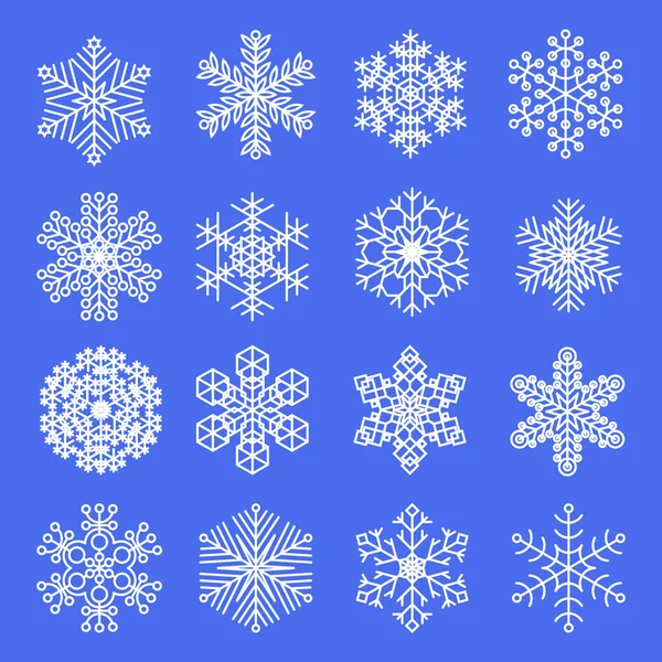 Vector Snowflake Set Christmas New Year Design Elements — Stock Vector