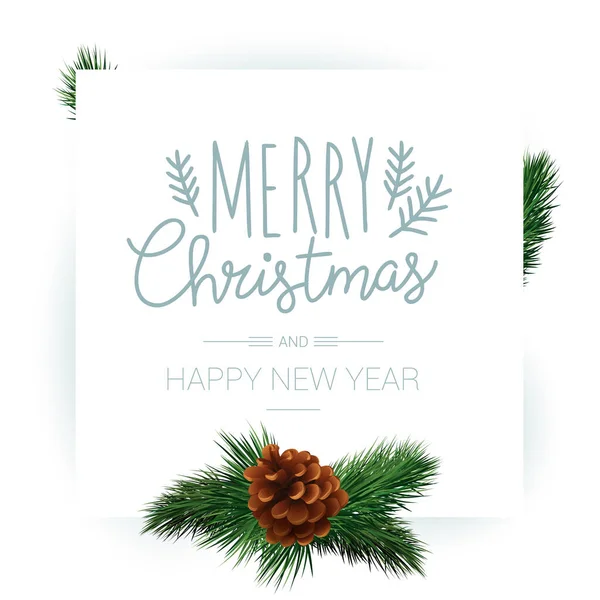 Plantilla Vector Realista Navidad Año Nuevo Con Ramas Árbol Navidad Gráficos vectoriales