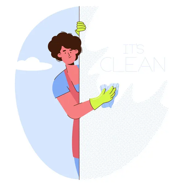 Personagens Limpeza Profissionais Ilustração Vetorial Plana Cartoon Limpeza Equipe Lavagem Ilustração De Stock