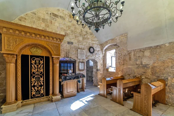 Jerusalem Israel Julho 2018 Vista Interior Sinagoga Túmulo Rei Davi — Fotografia de Stock