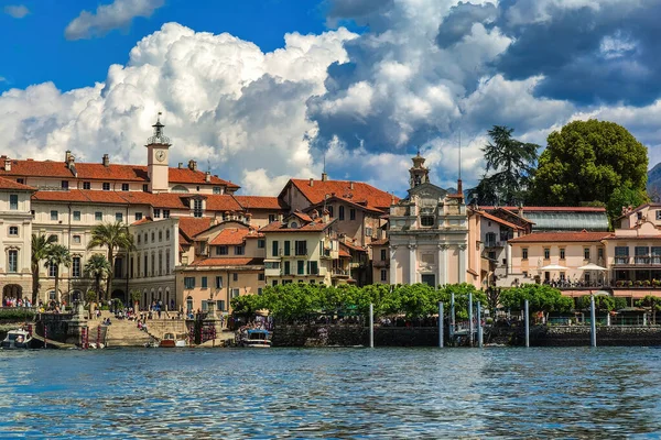 View Houses Churches Isola Bella Lake Maggiore Italy — Stock Photo, Image