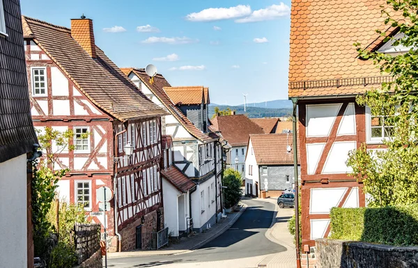 Vista Los Edificios Calles Del Casco Antiguo Amoeneburg Hesse Alemania — Foto de Stock