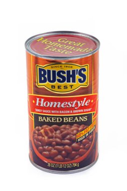 WETZLAR, ALMANY - 2022-10-31: Bush 'un fırında pişmiş fasulyelerinin resmi. Bush 'un Kardeşler ve Şirketi 1908' de kuruldu ve ABD 'de tüketilen fasulyelerin% 80' ini üretiyor.. 