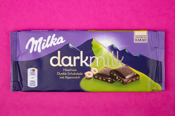 Wetzlar Germany 2022 Milka Chocolate Bar Purple Background Milka Milk — Stock Photo, Image