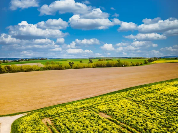 Drone Shot German Landscape Meadows Hesse — Stock Photo, Image