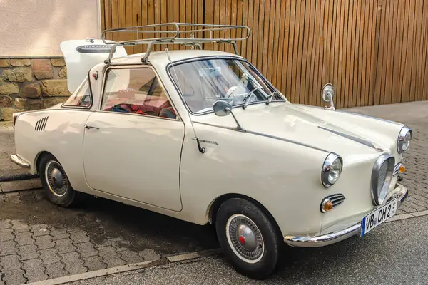 stock image WETTENBERG, HESSE, GERMANY - 07 - 28 - 2023: GOGGOMOBIL Retro Vehicle on a traditional Car Show in Krofdorf-Gleiberg, near Giessen, Hesse.