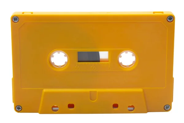 Oranžová Vintage Audio Páska Copyspace Izolované Bílém Pozadí — Stock fotografie