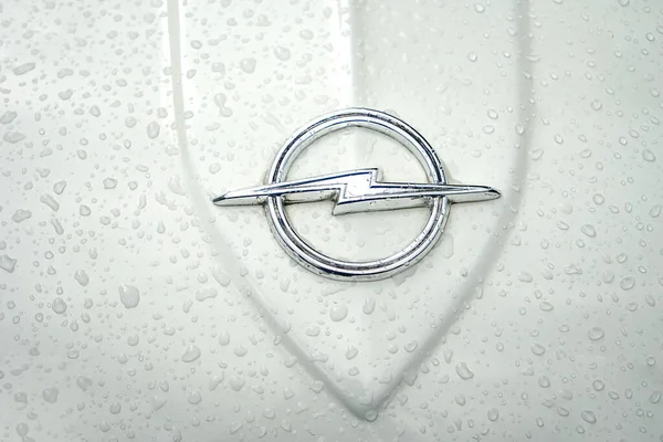 Wettenberg Hesse Germany 2023 Логотип Від Класичного Opel Rekord Дощовий — стокове фото