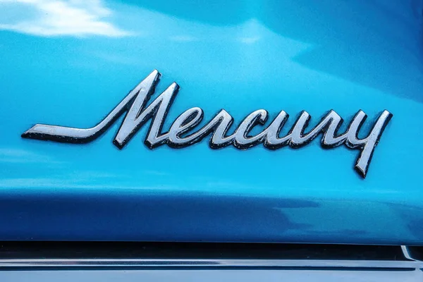 Wettenberg Hesse Germania 2023 Mercury Logo Car Show Krofdorf Gleiberg — Fotografie, imagine de stoc
