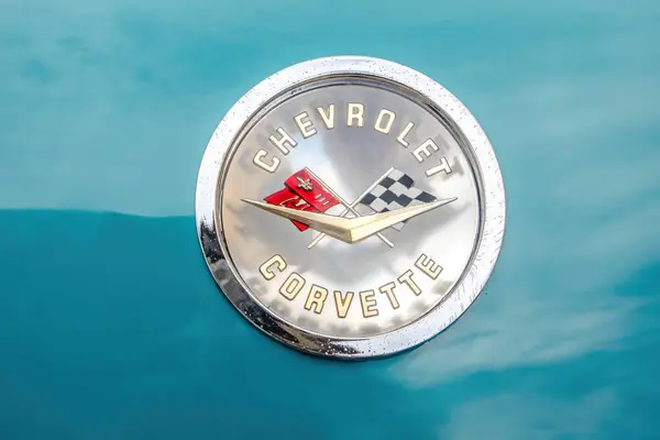 Wettenberg Hesse Germany 2023 Chevrolet Corvette Embleme Traditional Car Show Royalty Free Stock Images