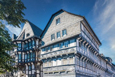 Historic House Gable in UNESCO cultural heritage city Goslar in Germany. clipart