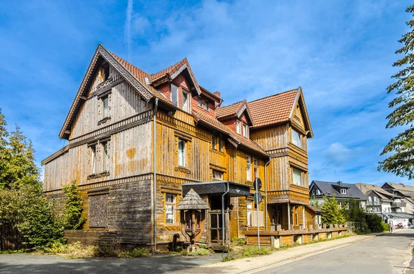 Big Old Weathered Wooden House Village Sunny Afternoon Germany Stock Photo