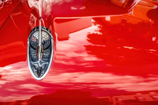 Wettenberg Hesse Γερμανια 2023 Όμορφο Κόκκινο Chevrolet Μια Παραδοσιακή Έκθεση Εικόνα Αρχείου