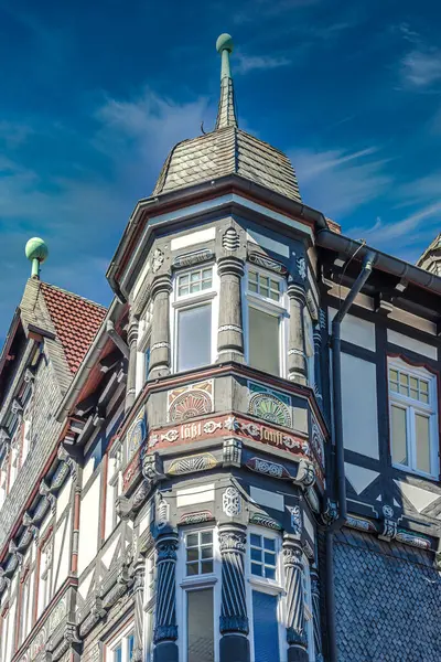 Ιστορικό Σπίτι Gable Στην Unesco Πολιτιστική Κληρονομιά Πόλη Goslar Στη Φωτογραφία Αρχείου