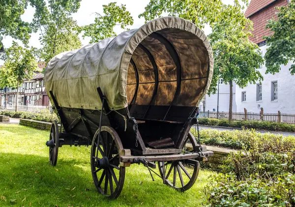 Covered Wagon Public Park Summer Day Stock Image