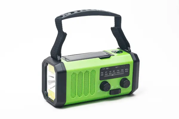 Emergency Radio Flashlight Rechargeable Using Built Hand Crank Solar Cell Royalty Free Stock Images